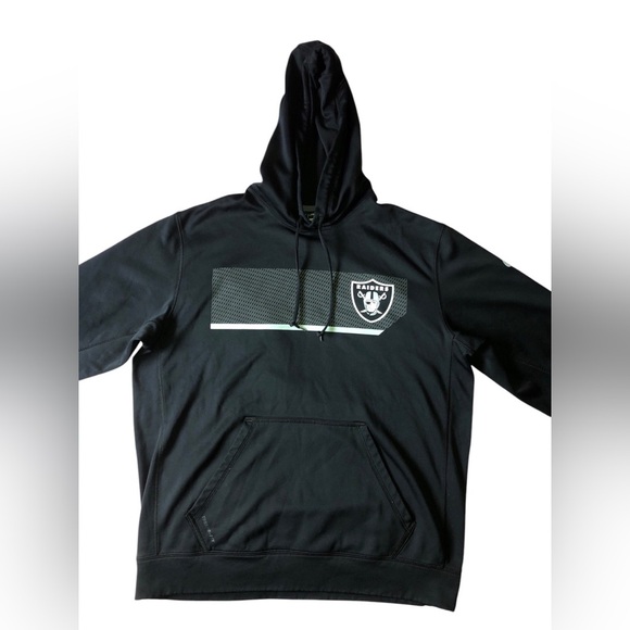 Nike X NFL Team Apperal Raiders Therma Fit Fleece Hoodie Black Large - Picture 2 of 6